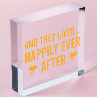 And They Lived Happily Ever After Hanging Wedding Day Plaque Table Decor Sign