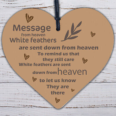 In Memory Hanging Wooden Heart Wall Plaque Mum Dad Memorial Grave Sign Gift