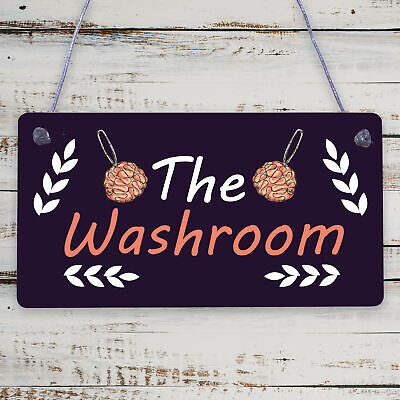 The Washroom Shabby Chic Novelty Bathroom Toilet Signs And Plaques Wall Decor