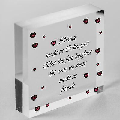 Colleagues Fun, Laughter & Wine Novelty Wooden Heart Leaving Gift Plaque