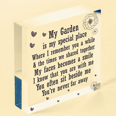 Wood Heart Garden Memorial Plaque Present Home Fence Shed Sign Friend Gifts