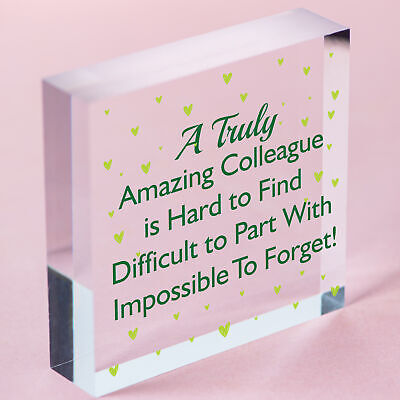 Amazing Colleague Gift Leaving New Job Gift Goodbye Friendship Plaque Keepsake