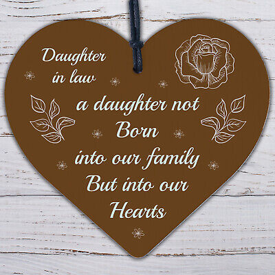 Son And Daughter In Law Wedding Day Birthday Christmas GIFTS Wood Heart Plaque