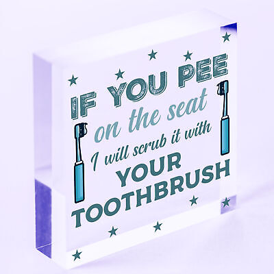 IF YOU PEE ON THE SEAT Funny Toilet Bathroom Loo Home Wall Plaque Friend Gift