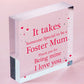 Christmas Gifts For Mum Thank You Wood Heart Foster Mum Mother Daughter Son Gift