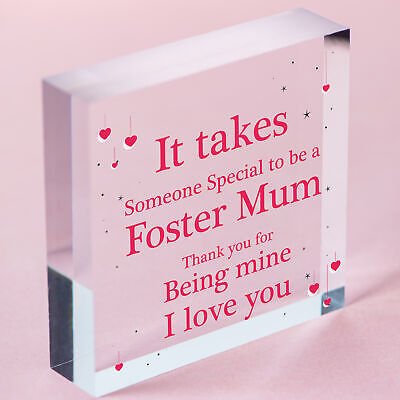 Christmas Gifts For Mum Thank You Wood Heart Foster Mum Mother Daughter Son Gift