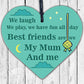 Cute Mum Gift Best Friend Wooden Heart Mother Daughter Gift Birthday Xmas Gift