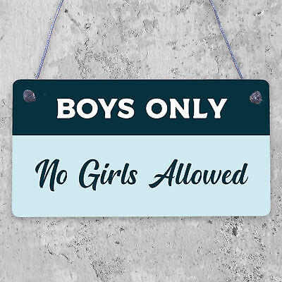 Funny Boys Bedroom Door Sign NO GIRLS ALLOWED Man Cave Sign Gift For Son