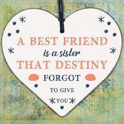 A Best FRIEND Sister Gifts Wood Heart Christmas Friendship Gift Birthday Plaque