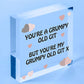 Youre My Grumpy Old Git Novelty Wooden Hanging Heart Valentines Day Gift For Him