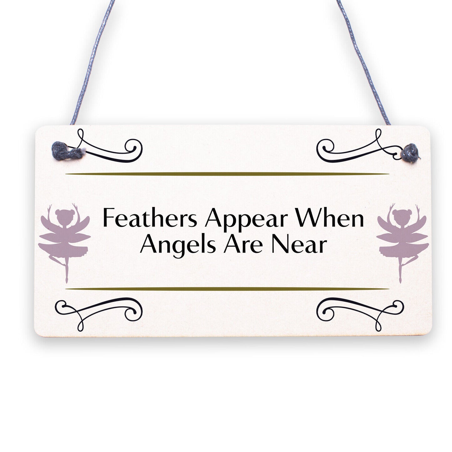 Feathers Appear When Angels Are Near Wooden Hanging Plaque Love Heaven Sign Gift