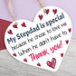 Stepdad Wood Heart FATHERS DAY Gifts For Him Daughter Son Birthday Thank You