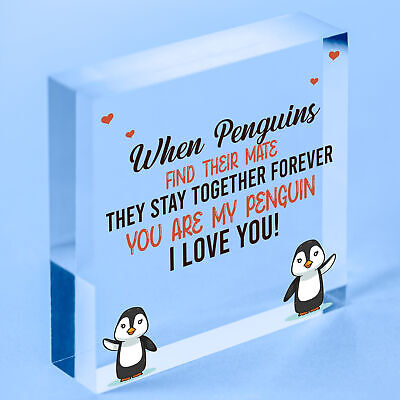 Anniversary Block For Him Her MY PENGUIN Block For Boyfriend Girfriend Husband