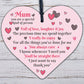 THANK YOU Mum Gifts Wooden Heart For Her Mummy Daughter Birthday Christmas