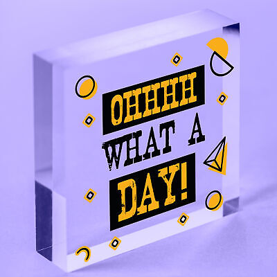 Oh What A Day Wooden Heart Funny Home Decor Sign Friendship Colleague Gifts