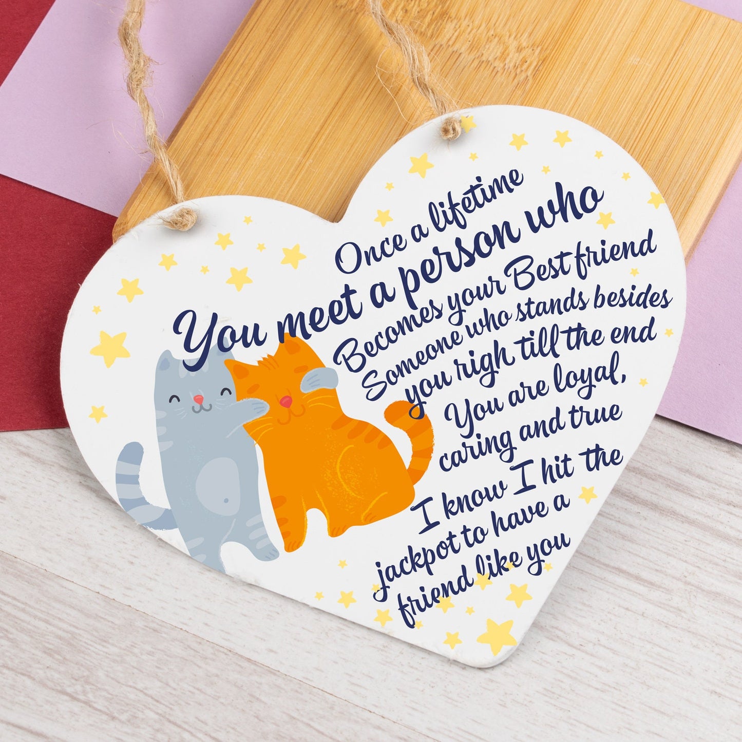 Best Friend Poem Heart Wooden Hanging Sign Christmas Decoration Friend Gifts BFF