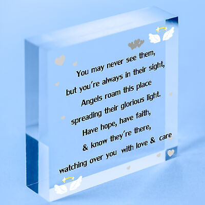 Glorious Light Angels Memorial Bereavement Poem Hanging Plaque Heaven Love Sign