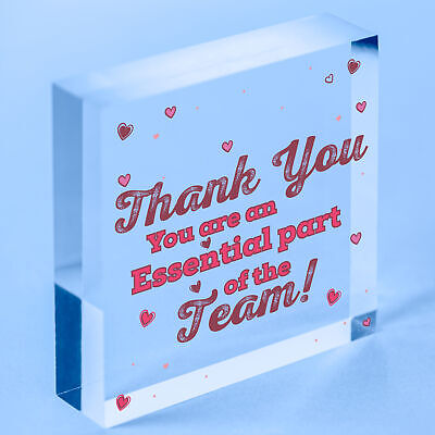 THANK YOU Gifts For Colleagues Employee Wooden Heart Plaque Office Work Gifts