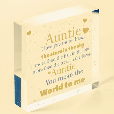 Cute Auntie Gifts Wooden Heart Auntie Birthday Gift Sister Gifts Thank You Gift