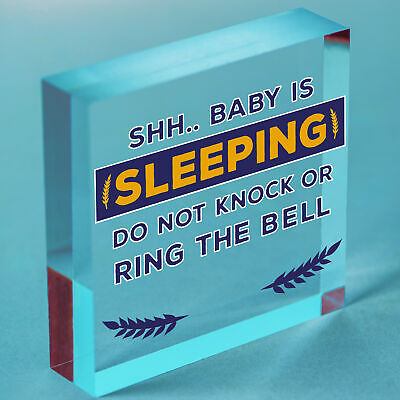 Shh.. Baby Is Sleeping Do Not Disturb Nursery Hanging Plaque Baby Door Cot Sign