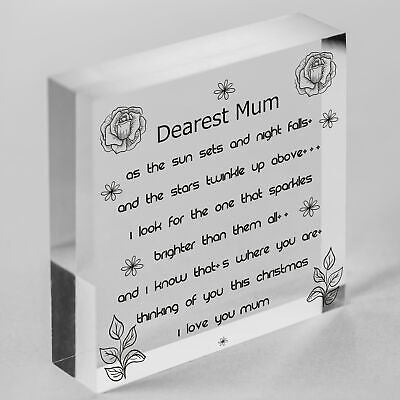 Christmas Memorial Mum Tree Bauble Gift Memory Hanging Plaque Decoration Sign