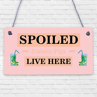 Spoiled Guinea Pigs Live Here Beautiful Handmade Gift Sign For Guinea Pig Owners