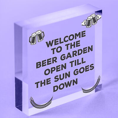 Beer Garden Sign Funny Home Bar Man Cave Garden Plaque Beer Gift For Men