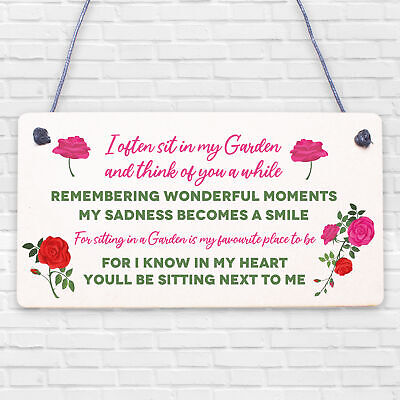 Garden Plaque Hanging Shed Sign Mum Nan Grandad Memorial Family Gift Keepsake