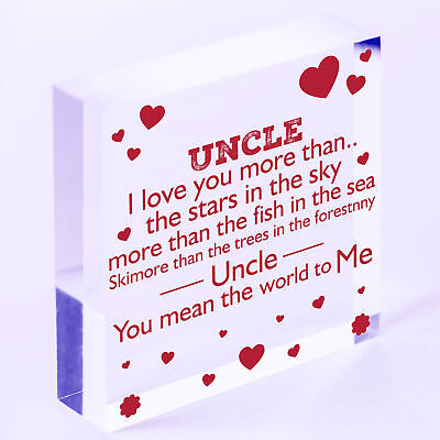 Uncle Birthday Gifts Wooden Heart Plaque Uncle Birthday Card Thank You Gifts