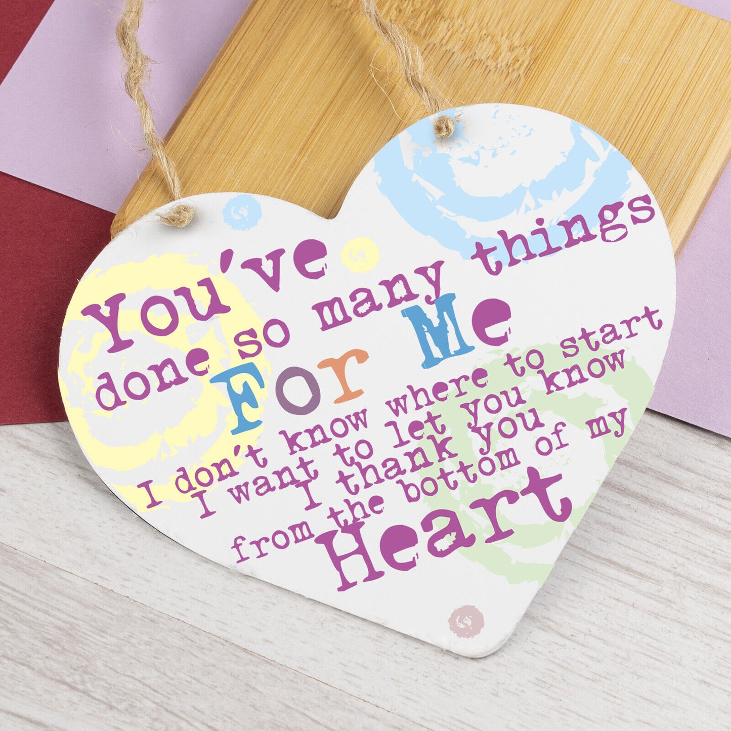 Thank You Gift Heart Hanging Sign Teacher Friend Gifts Keepsake