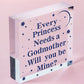 Will You Be My Godmother Plaque Godmother Wood Heart Godmother Asking Request