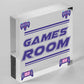 Games Room Man Cave Hanging Plaque Gift For Him Boys Bedroom Plaque Sign