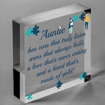 Auntie Gifts For Birthday Christmas Hanging Heart Plaque Special Sister Gift