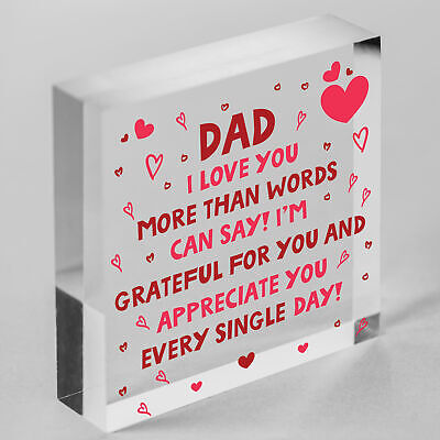 Dad Gifts Wooden Heart Fathers Day Gift For Him Thank You Dad Gift