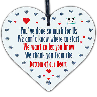 Thank You Gift Wood Heart For Teacher Assistant Volunteer Nursery Gift Keepsake