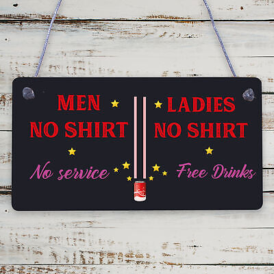 Gifts For Him Funny Pub Beer Bar Wall Sign Free Drinks Man Cave Friend Plaque