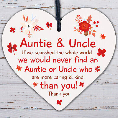 Auntie And Uncle Gifts For Birthday Christmas Wood Heart Gift From Niece Nephew