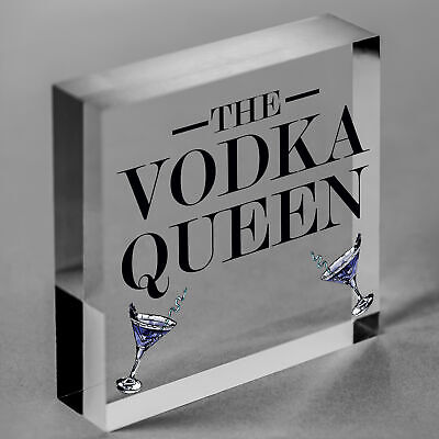 The Vodka Queen Funny Friendship Gift For Her Novelty Vodka Bar Home Bar Signs