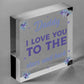 Daddy Dad Gift Love You Fathers Day Acrylic Block Sign Daughter Son Thank You