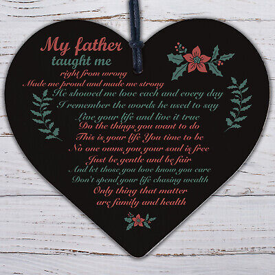 My Father Fathers Day Dad Wood Heart Sign Memorial Plaque For Him Daughter Gift