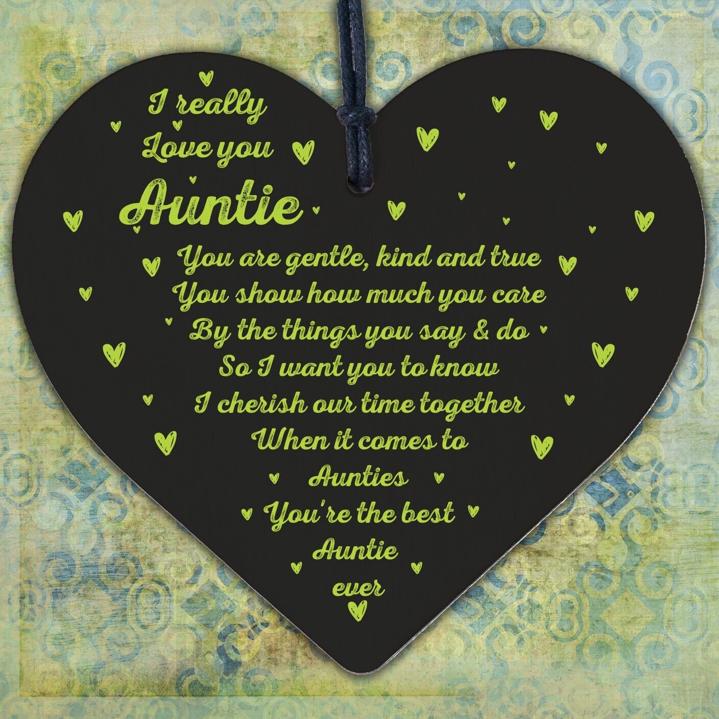 Best Auntie Ever Plaque Wood Heart Auntie Birthday Christmas Gift Thank You