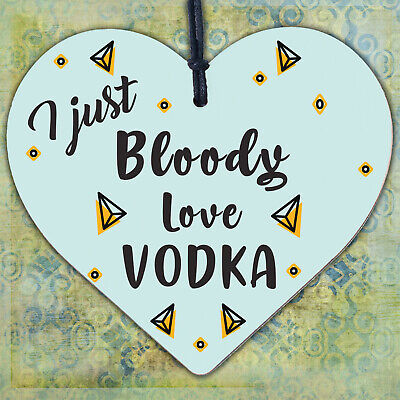 VODKA Wooden Heart Friend Friendship Plaque Funny Gift Alcohol Drinking Sign