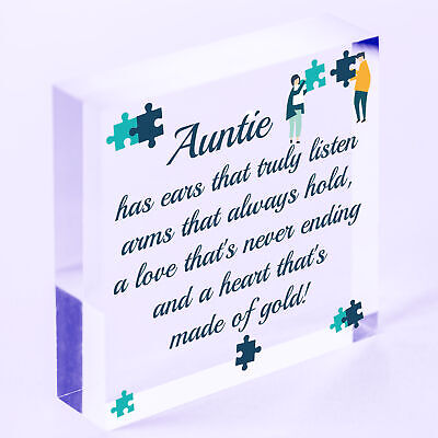 Auntie Gifts For Birthday Christmas Hanging Heart Plaque Special Sister Gift