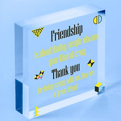 Crazy Friendship Sign Best Friend Hanging Plaque Thank You Family Birthday Gift