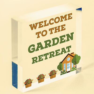 Garden Retreat Sign Engraved Garden Shed Summer House Sign Gift For Her