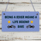 Novelty Biker Gifts For Men Hanging Motorcycle Motorbike Man Cave Garage Plaque