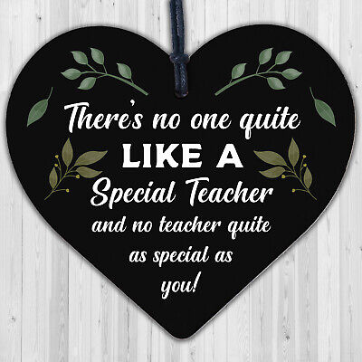 Special Teacher Wood Heart Thank You Gift Teaching Assistant Nursery Leaving