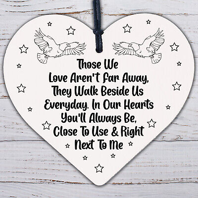 You'll Always Be Next To Me Wooden Hanging Heart Plaque Memorial Love Gift Sign