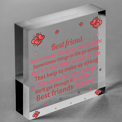 Best Friends Forever Friendship Hanging Heart Special Love Gift BFF Sign Present