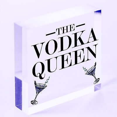 The Vodka Queen Funny Friendship Gift For Her Novelty Vodka Bar Home Bar Signs